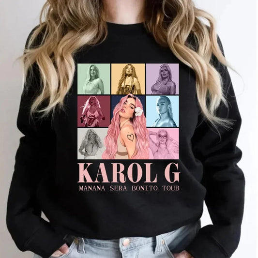 Karol G Bichota Season Hoodie Women's Sweatshirt Streetwear Pullover Girls Clothing Autumn Winter Hoodies Bichota Patterned Tops