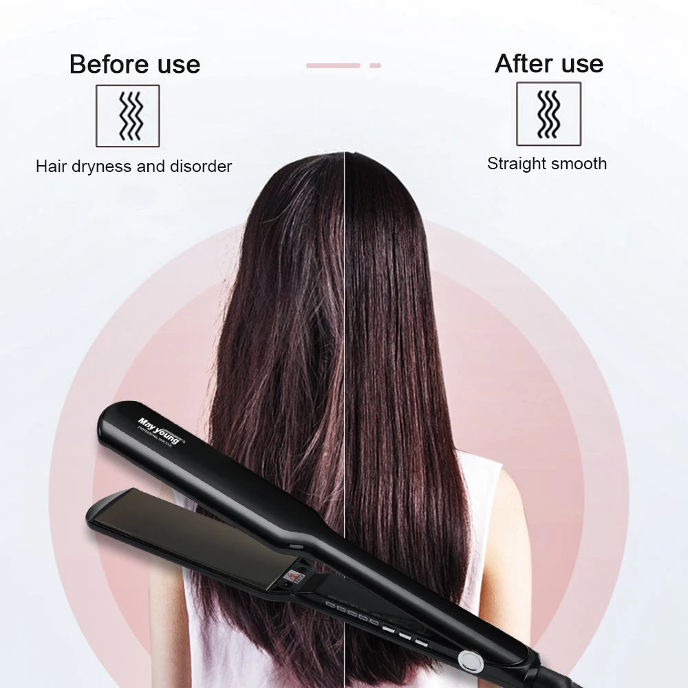 450℉/230℃  Extra Long Titanium Wide Plates Ultra Thin hair Flat iron hair straightener