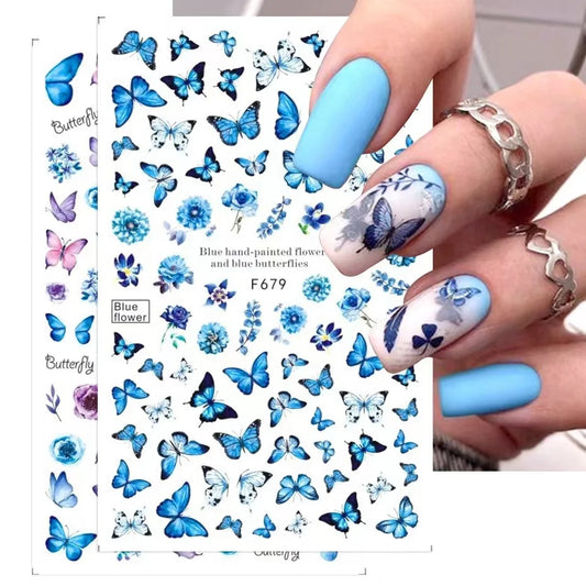 1PCS Spring Design Luxurious Butterfly Nail Sticker Applicable To Ladies Stickers For Nails Self-adhesive Nail Decoration Decals