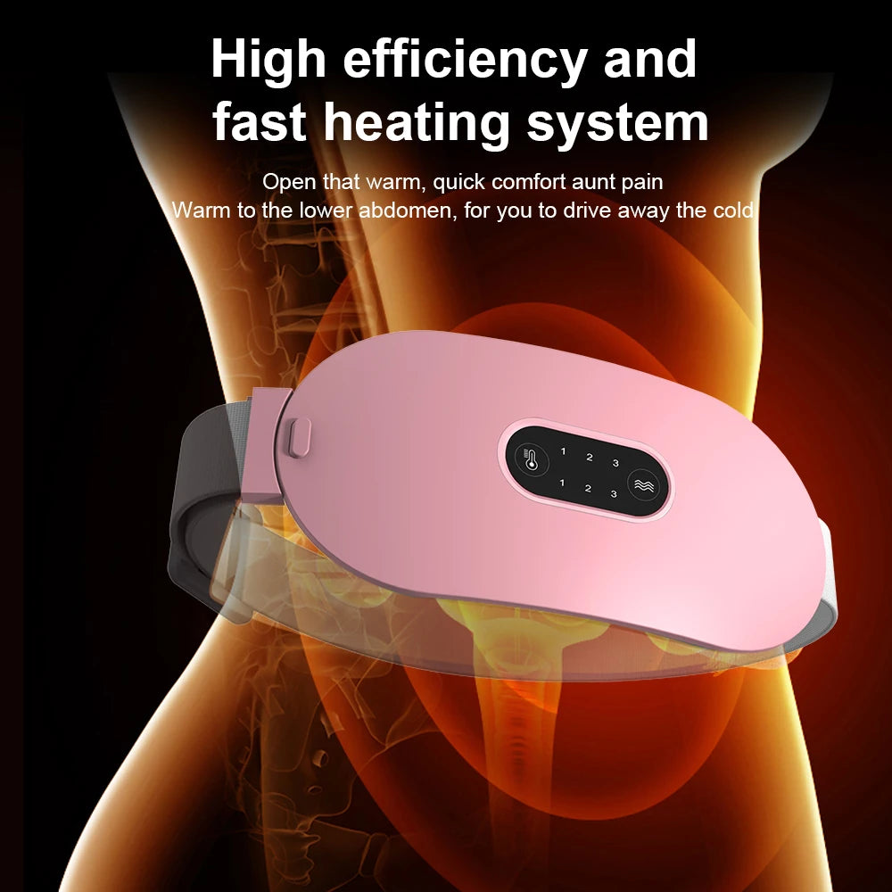 Electric Heating Pad Women Vibrator Period Pain Relief Device Menstrual Cramp Massager Blood Circulation Abdominal Belt Warmer