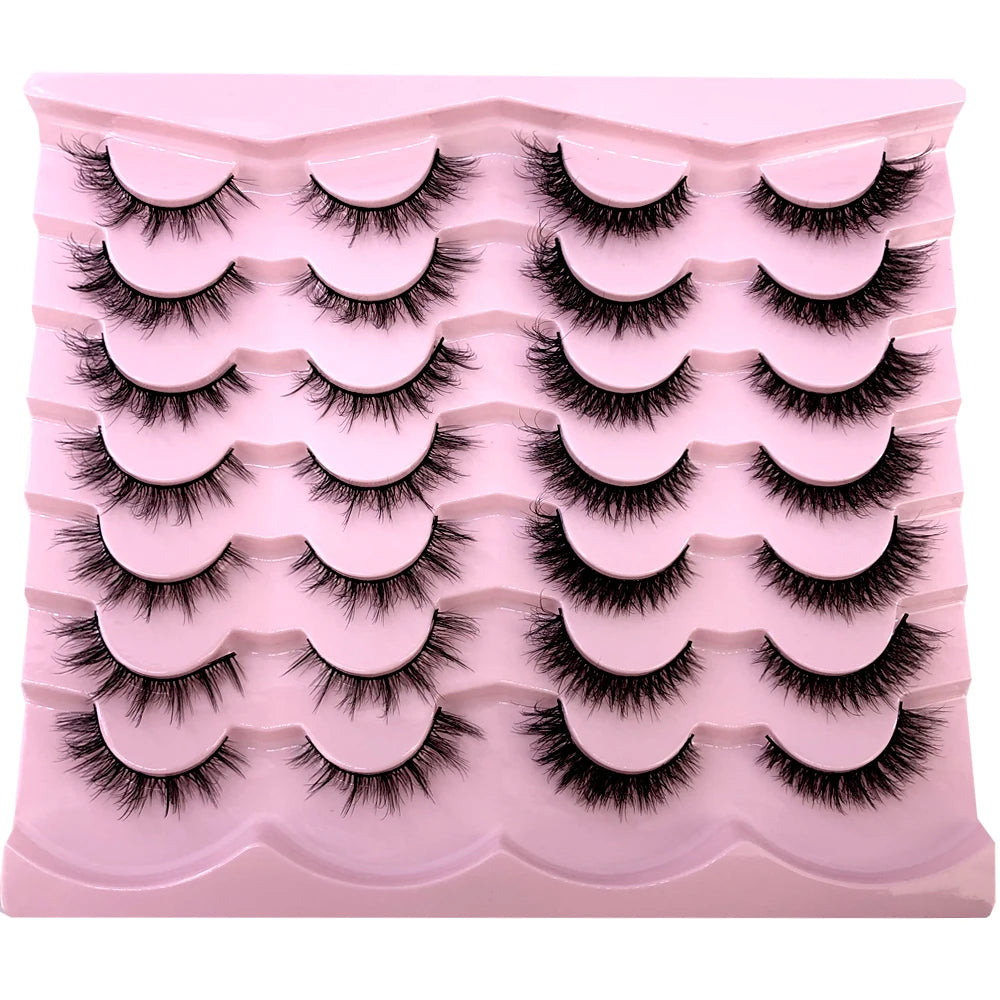 14 Pairs cat eye 3D Mink Lashes Natural Long Eyelash Dramatic False Eyelashes Faux Cils Makeup Fake Eyelashes Extension Maquiage